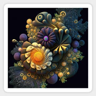 A Fractal Bouquet of Flowers Sticker